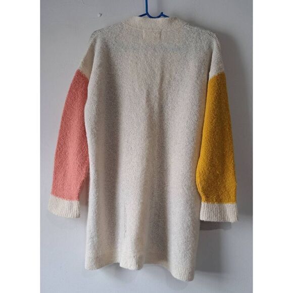 Moth anthropologie womens small Sweater cardigan alpaca Brown Colorblock - Picture 6 of 8